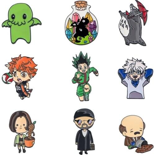 20pcs/lot G1679 Anime Brooches Cartoon Funny Enamel Pin For Women Men Backpack Pins Personality Metal brooch Gift