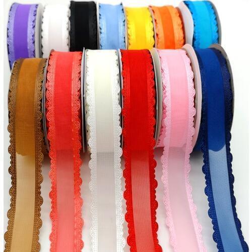5 yards 1" 25mm Ribbon Wedding Party Decoration Organza Ribbon Gift Wrapping Hair Bows DIY Christmas Ribbon #SD30-42