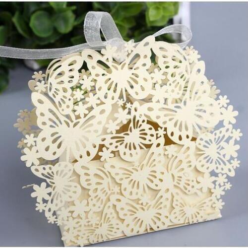50pcs/lot Butterfly creative candy box DIY wedding favors and Gift Box Party Supplies Romantic mariage Candy boxes