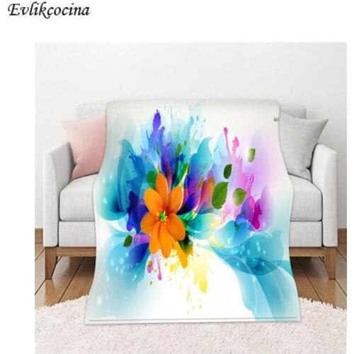 Free Shipping Flowers Fleece Blanket For Beds Colorful Mantas De Cama Rectangle Manta Polar Sofa Decoration Couverture Polaire