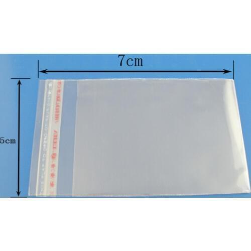Free shipping-400Pcs Clear Self Adhesive Seal Plastic Bags 5x7cm (Usable space 5x5cm) Beads Jewelry Gift Packaging M0829