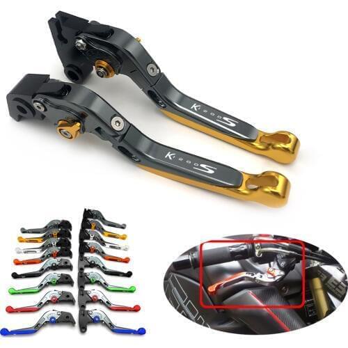 For BMW K1200S 2004-2008 CNC Aluminum Adjustable Motorcycle Folding Extendable Clutch Brake Levers Handle Accessories Black Gold
