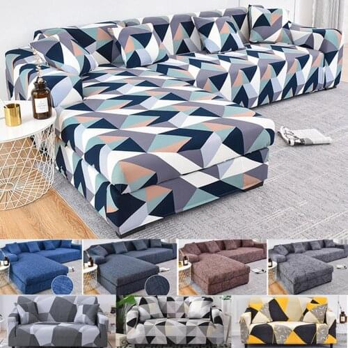 Geometric Corner Sofa Covers for Living Room Elastic Slipcovers Couch Cover Stretch Sofa Towel L shape Sectional Sofa Cover