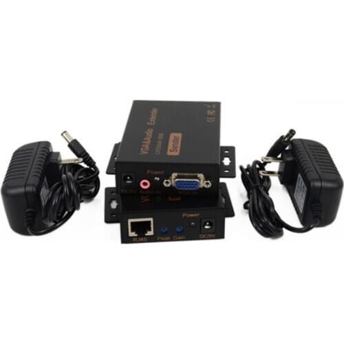 VGA KVM Extender Over Cat6 up to 328ft / 100M VGA Extension Adapter Over RJ45 Ethernet Cable (1 Transmitter + 1 Receiver)
