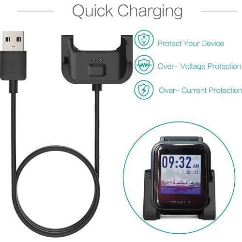 Smartwatch Chargers Fast Charging Cable Cradlefor Xiaomi Huami Amazfit Bip Youth A1608 Model Replacement USB Magnetic Charger