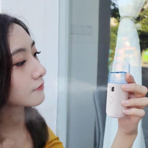 Mini Mist Sprayer Cooler Face Steamer USB Rechargeable Moisturizing Women Face Humidifier Tool Beauty Skin Care Nebu S1W8