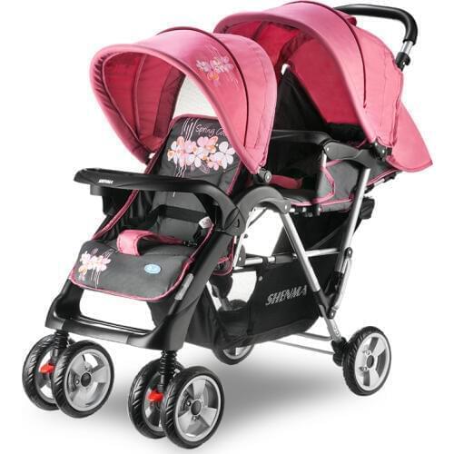 Fashion Light Twins Stroller, Double Baby Stroller, Portable Pushchair for 2 Kids, Baby Pram for Twins