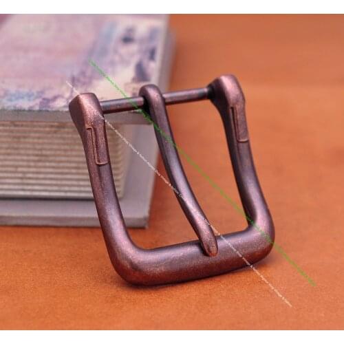 Antique Red Copper Quality Mens Casual Metal Leathercraft Single Prong Pin End Bar Jeans Belt Buckle Replacement fit 40mm