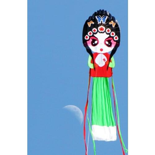 Soft peking opera artistes kite for audlts inflatable girl single line outdoor fun kite free shipping