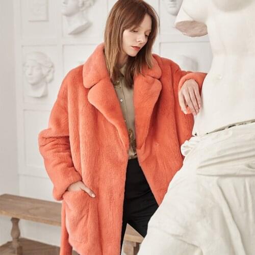 OLOEY Gray Fur Coats