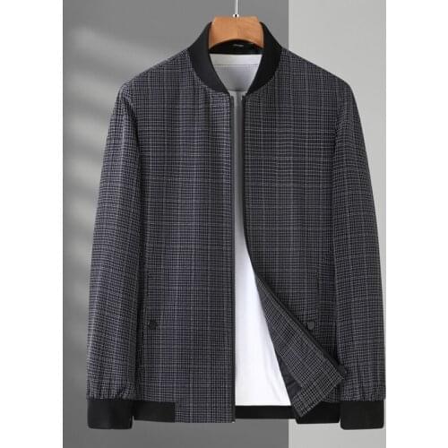 2021 autumn new mens jacket middle-aged mens thin casual jacket large size top loose and comfortable