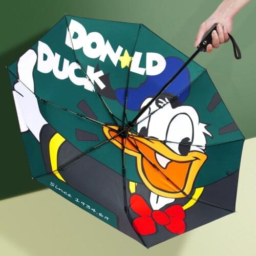 Disney Mickey Series Donald Duck Cartoon Fully Automatic Sunshade Umbrella Childrens Sunshade Dual-use Umbrella