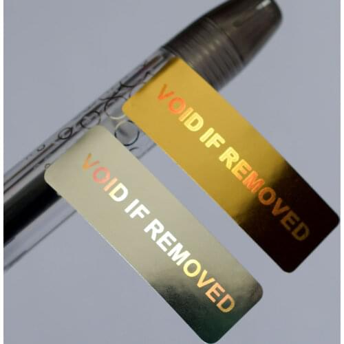 VOID IF REMOVED security Hologram only for one time use Silver Gold color 10mmx30mm Holographic sticker for Packaging