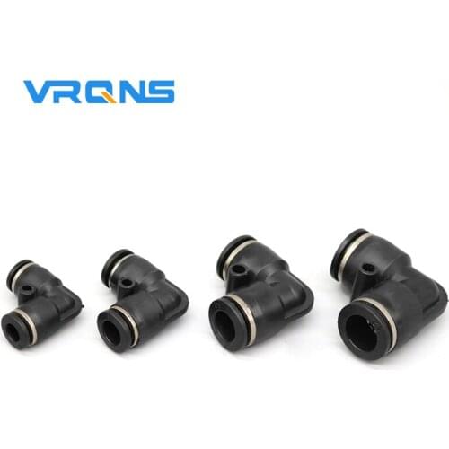 PV L Type Elbow Fitting Black 6mm 8mm 10mm 12mm 14mm 16mm Plastic Pipe Pneumatic Connector Quick Fitting Angle Adapter Plug