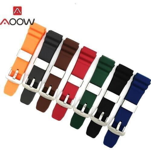 22mm Rubber Strap Heavy Stainless Steel Hoop Buckle Waterproof Diving Men Silicone Replacement Watch Band Bracelet for Seiko 007