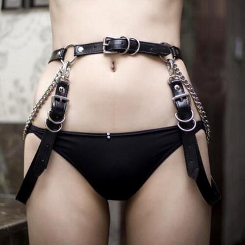 CKMORLS Sexy Leather Harness Bdsm Bondage Body Woman Erotic Lingerie Punk Suspenders for Two Lovers Gothic Thigh Garter Belt