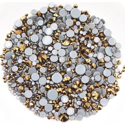 1000pcs Mix Size Shiny Crystals Flatback Hot fix Rhinestones strass Gament Decoration stones Glue On Rhinestones For Clothes