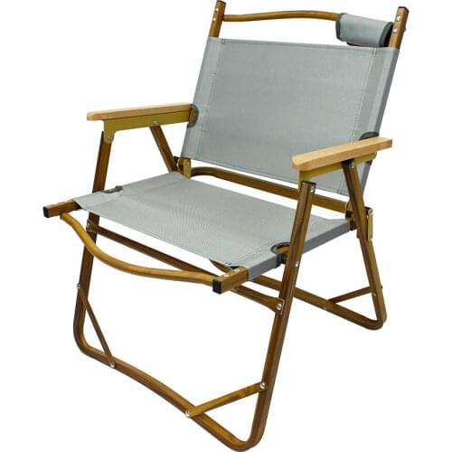 Outdoor Camping Barbecue Fishing Convenient Folding Chair Wood Grain Low Chair Leisure Folding Fishing Chair Camping Chair