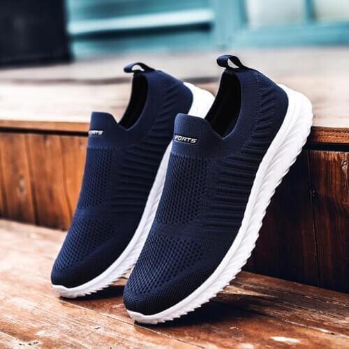 Light Weight Knitted Woman Sport Shoes Woman Sports Sneakers Socks Women Running Shoes 2020 Womens Athletic Shoes Blue D-424