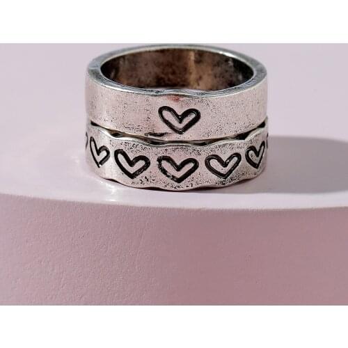 Vintage Heart Love Chunky Rings For Women Gothic Punk Steampunk Butterfly Couple Ring Sets Party Jewelry 2021 Hot