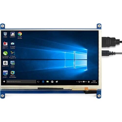7inch HDMI LCD C Capacitive Touch Screen Supports Raspberry Pi 4B/3B+/Zero W & PCs IPS Display 1024×600 Resolution