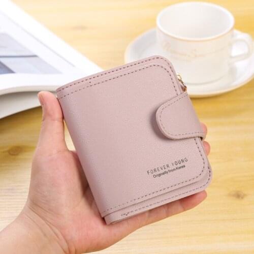 Women Wallets 2020 New Luxury Brand Red Black Small Mini Coin Purse Hasp Card Holder Lady Wallet Zipper Female Leather Buckle