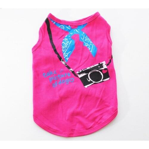 Spring And Summer Pure Cotton With Camera Picture Dog Vest Pure Colour Pet Clothing Wholesale Dog Harness