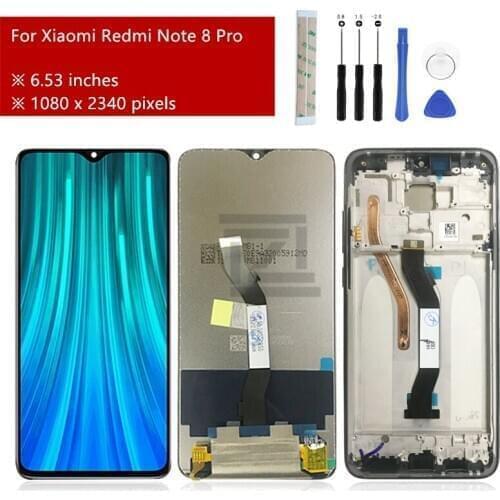 For Xiaomi Redmi note 8 Pro lcd Display Touch Screen Digitizer Assembly +Frame For Redmi note8 pro lcd Replacement Repair Parts