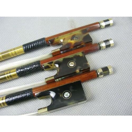 1 Pc AAAA+ Best Professional Brazilwood 4/4 Violin Bow Mongolia White Horsetail copper parts best balance free shipping