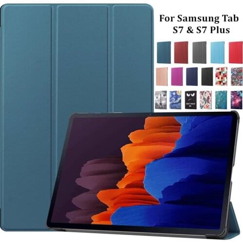 2020 Stand Case for Samsung Galaxy Tab S7 Plus Case 12.4 inch Stand Book Cover Funda for Galaxy Tab S7 S7 Plus T870 T970 Cover
