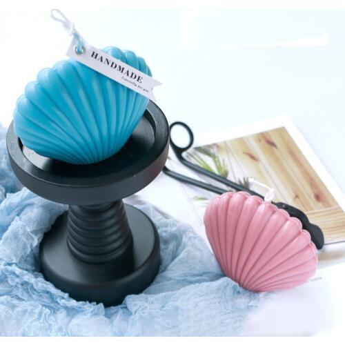 3D Seashell Candle Silicone Moulds Pearl Shell Candle Acrylic Mould Durable Plastic Scallop Mold DIY Craft Fondant Molds