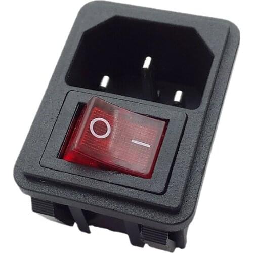 5pcs Rocker Switches, Power Switch & Socket Connector, Switch with 3 Pin or 4 Pin, Panel Mount Power Adapters