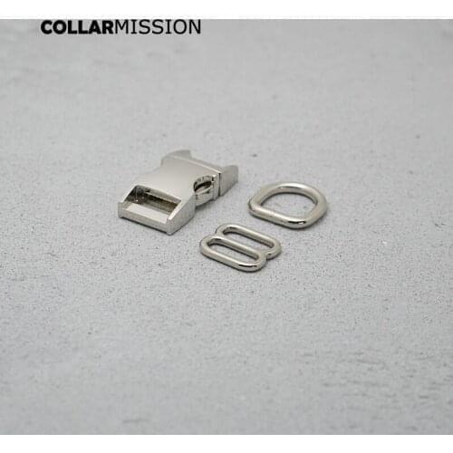 50pcs/lot 15mm Beautiful(metal buckle+adjust buckle+D ring)for garment luggage backpack dog collar DIY accessory 8 Colours