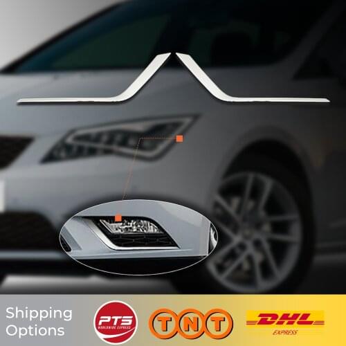 Seat Leon MK3 2013 2014 2015 2016 2017 2018 2019 Car Accessories ABS Chrome Around Fog Light Body Molding Moulding Trim 2 pcs