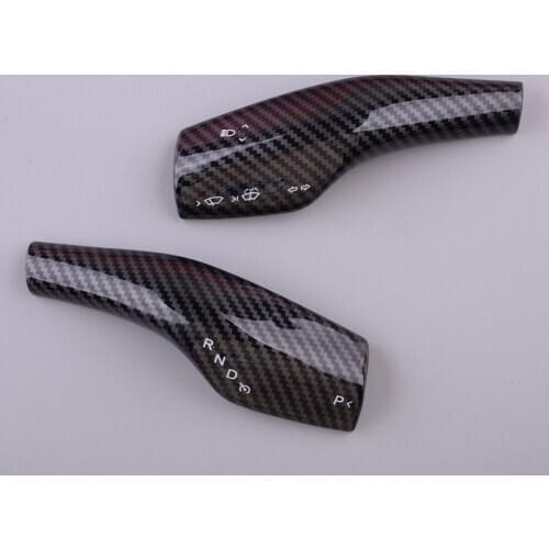 2pcs/set ABS Glossy Carbon Fiber Style Steering Wheel Paddle Shift Trim Cover Fit for Tesla Model 3 Y 2019 2020