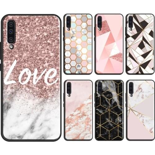 Geometric Gold Marble For Samsung Galaxy A51 A71 A31 A41 A10 A30 A50 A70 A52 M31 A20e A21S A12 M31S Phone Cover