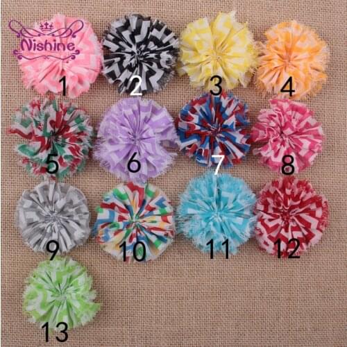 10pcs/lot Stripe Flowers Accessories Artificial Fabric Handmade Floral Headwear Fashion DIY Photography Clothing Ornament