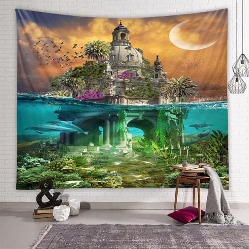 Ruined Castle Wall Tapestry Creative Home Decor