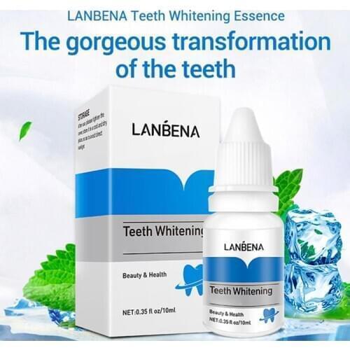 LANBENA 10ml Brighten Tooth Whitening Liquid Oral Hygiene Serum Plaque Stains Remove Teeth Whitening Liquid With Cotton Swab