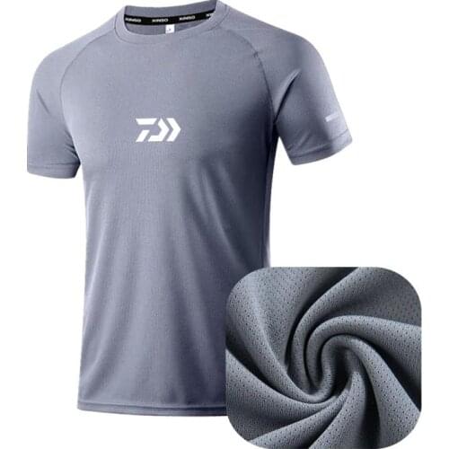 Summer Round Neck Short Sleeve Fishing Shirt Ice Silk T-Shirt Mans Outdoor Sports Driving Camping Plus Size Fishing Jerseys