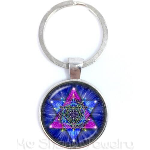 Bestselling Wiccan Locket Keychain Vintage pentacle Wicca Glass Cabochon Locket Pendant Occult Charms Keyring Gift Talisman
