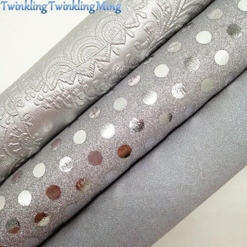 Dost Printed Glitter Fabric, Flowers Synthetic Leather, Suede Faux Fabric Sheets For Bow A4 21x29CM Twinkling Ming XM022E