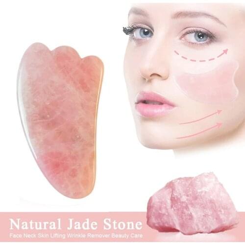 Natural Jade Stone Massage Board Jade Guasha Stone Skin Lifting Wrinkle Remover Beauty Care Facial Scraping Tool