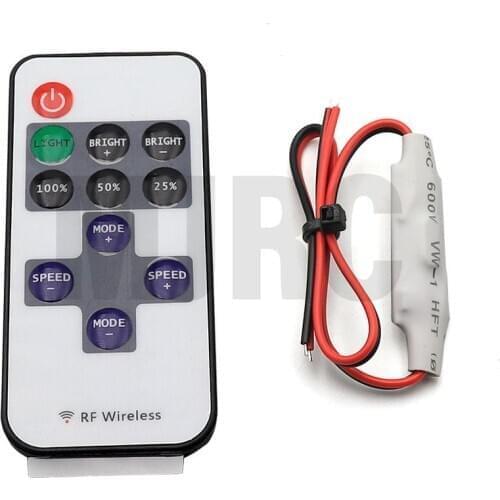 Mini DC5-24V Led Controller Dimmer 6A Wireless RF Remote to Control Single Color Strip Lighting 3528 5050 led strip RC car light