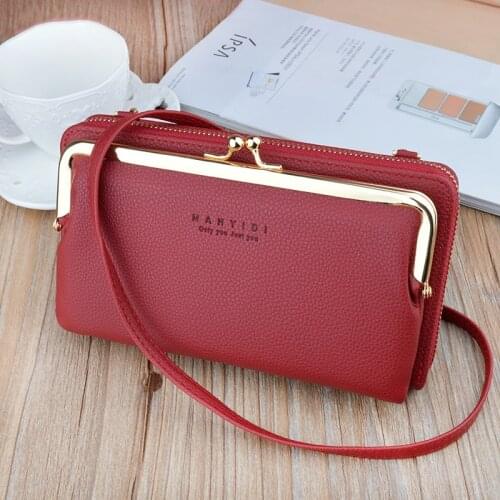 Fashion Women Clutch Purse Leather Mobile Phone Bag Versatile Crossbody Shoulder Bags Female Long Wallet Card Holder Purses