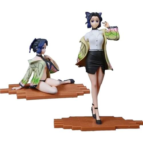 New Anime Demon Slayer Kochou Shinobu Kimetsu No Yaiba Action Figure PVC Collection Model Toys Figurines T30