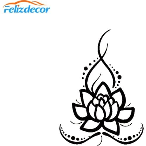 New Design Heavenly Lotus Flower Decals Art Car Window Decor Meditation Yoga Zen Boho Decal Car Trunk Decoration Pattern L731