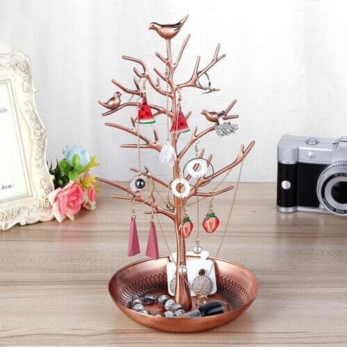 Birds Tree Shape Jewelry Display Stand Holder Earring Necklace Bracelets Rack Jewelry Rack Storage Prop Display Rack