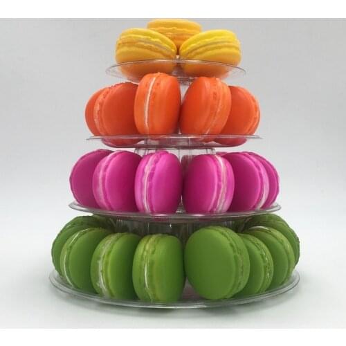 New 4/6-Tiers Macaron Display Stand Cupcake Tower Rack Cake Stands PVC Tray For Wedding Birthday Cake Decorating Tools Bakeware