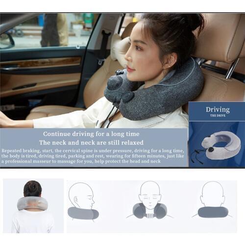 Comfortable Electric U-shaped Multi-function Inflatable Neck Massager Pillow Health Care Neck Relaxation Cervical Soft Neck